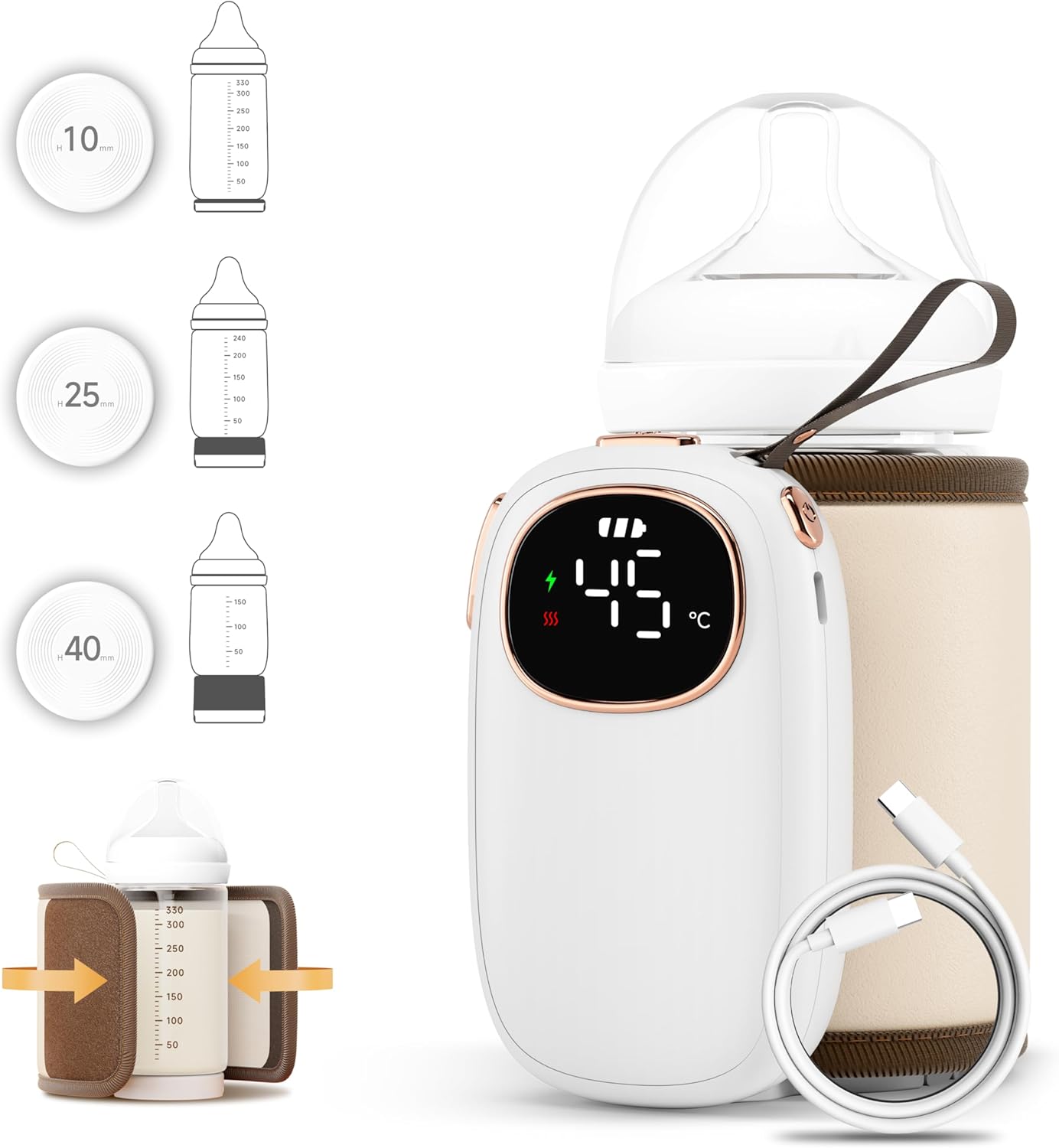 Chauffe biberon - Portable-Bottle-Warmer-Bag-Wireless-USB-Charged™