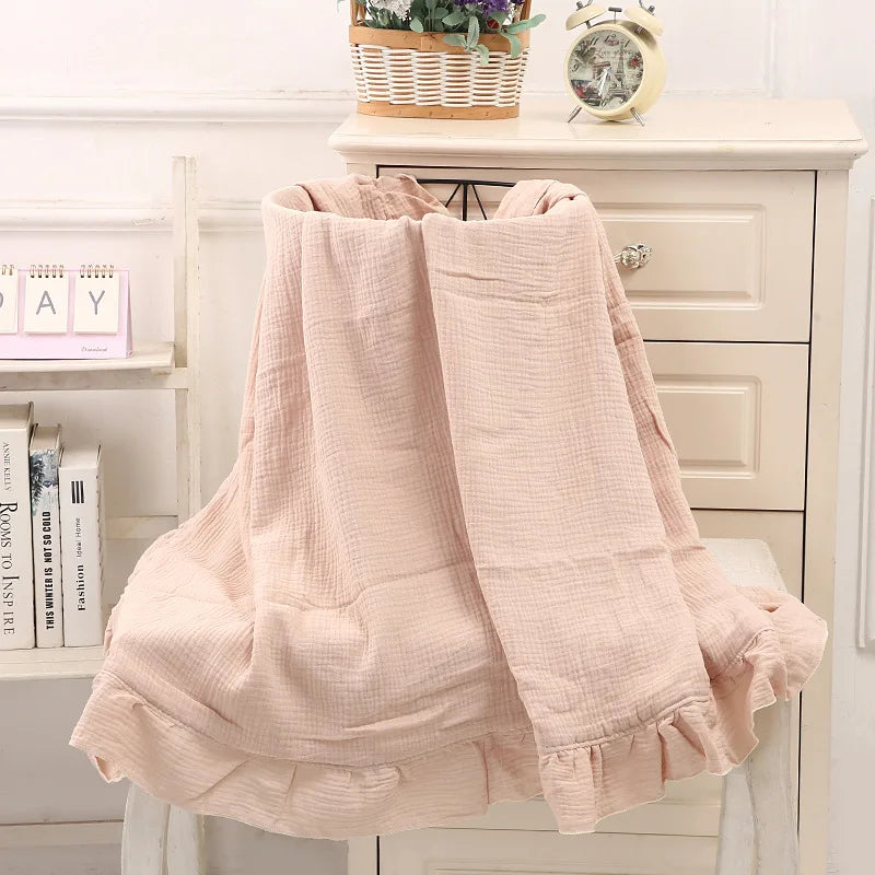 couverture d'emmaillotage- INS Ruffled Muslin Baby Swaddle™