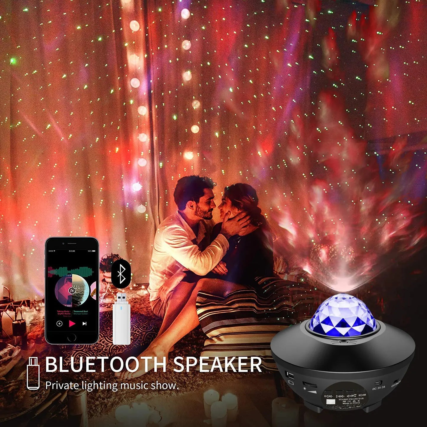 projecteur galaxie - Enceinte musicale Ocean Wave™