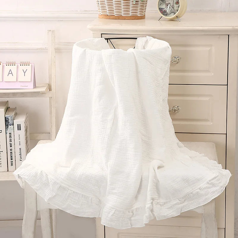 couverture d'emmaillotage- INS Ruffled Muslin Baby Swaddle™