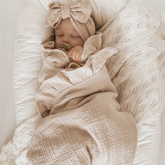 couverture d'emmaillotage- INS Ruffled Muslin Baby Swaddle™