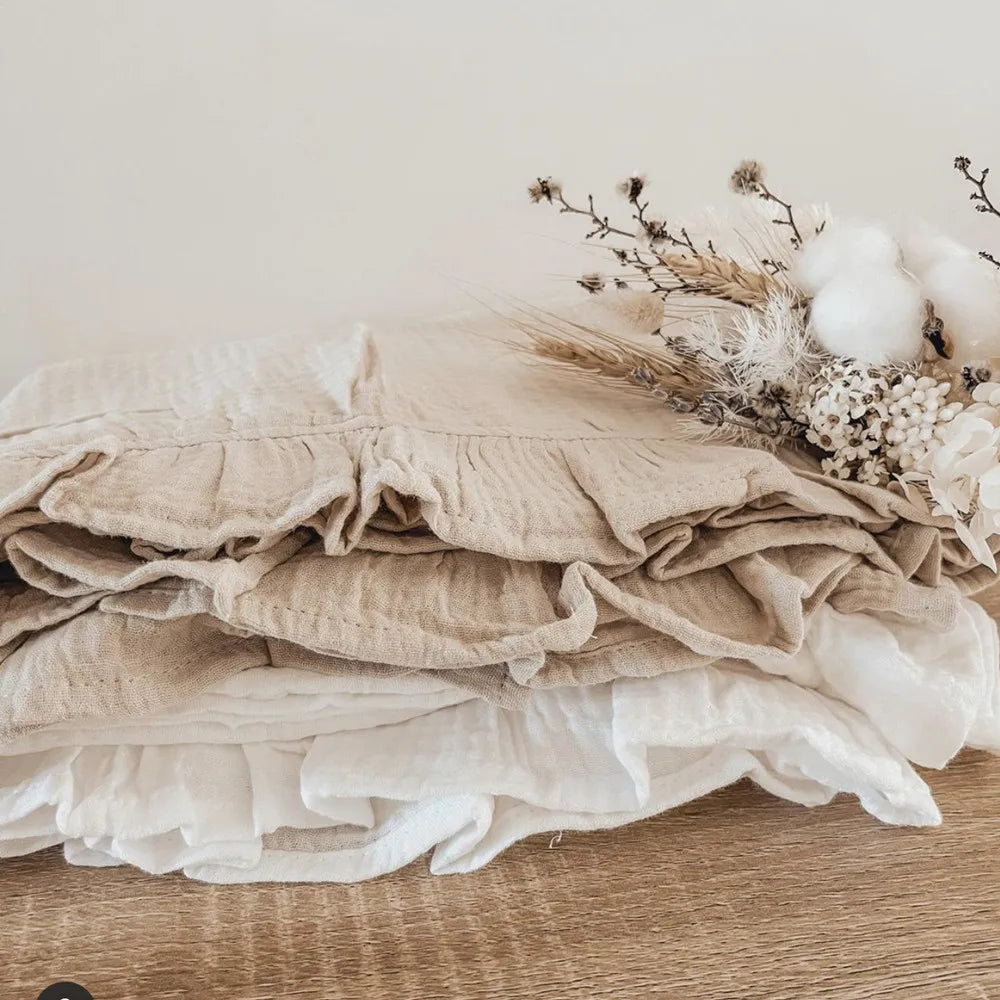 couverture d'emmaillotage- INS Ruffled Muslin Baby Swaddle™
