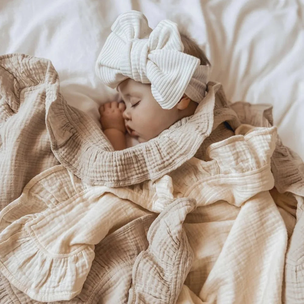 couverture d'emmaillotage- INS Ruffled Muslin Baby Swaddle™