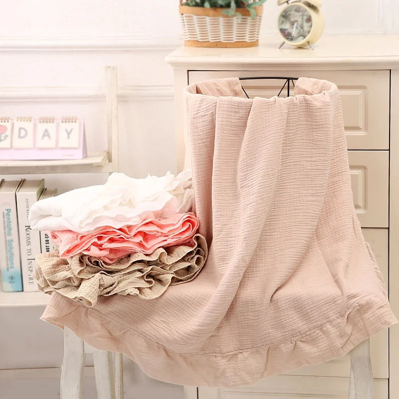 couverture d'emmaillotage- INS Ruffled Muslin Baby Swaddle™
