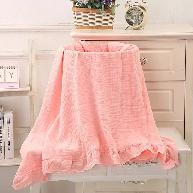 couverture d'emmaillotage- INS Ruffled Muslin Baby Swaddle™