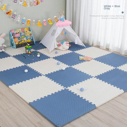tapis d'éveil - 8-16pcs-Baby-Puzzle™ Blanc et bleu