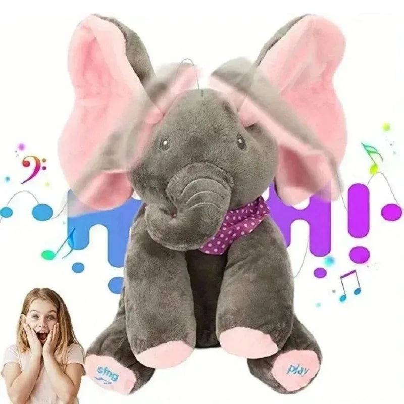 Éléphant animé - Éléphant en peluche animé chantant avec oreilles mobiles