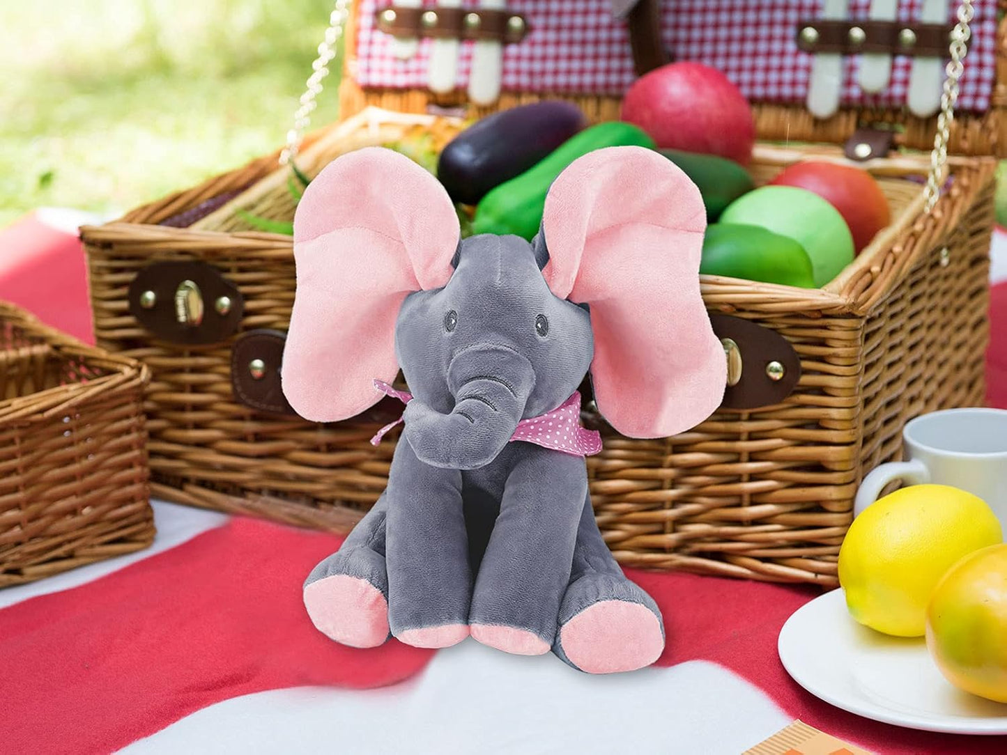 Éléphant animé - Éléphant en peluche animé chantant avec oreilles mobiles